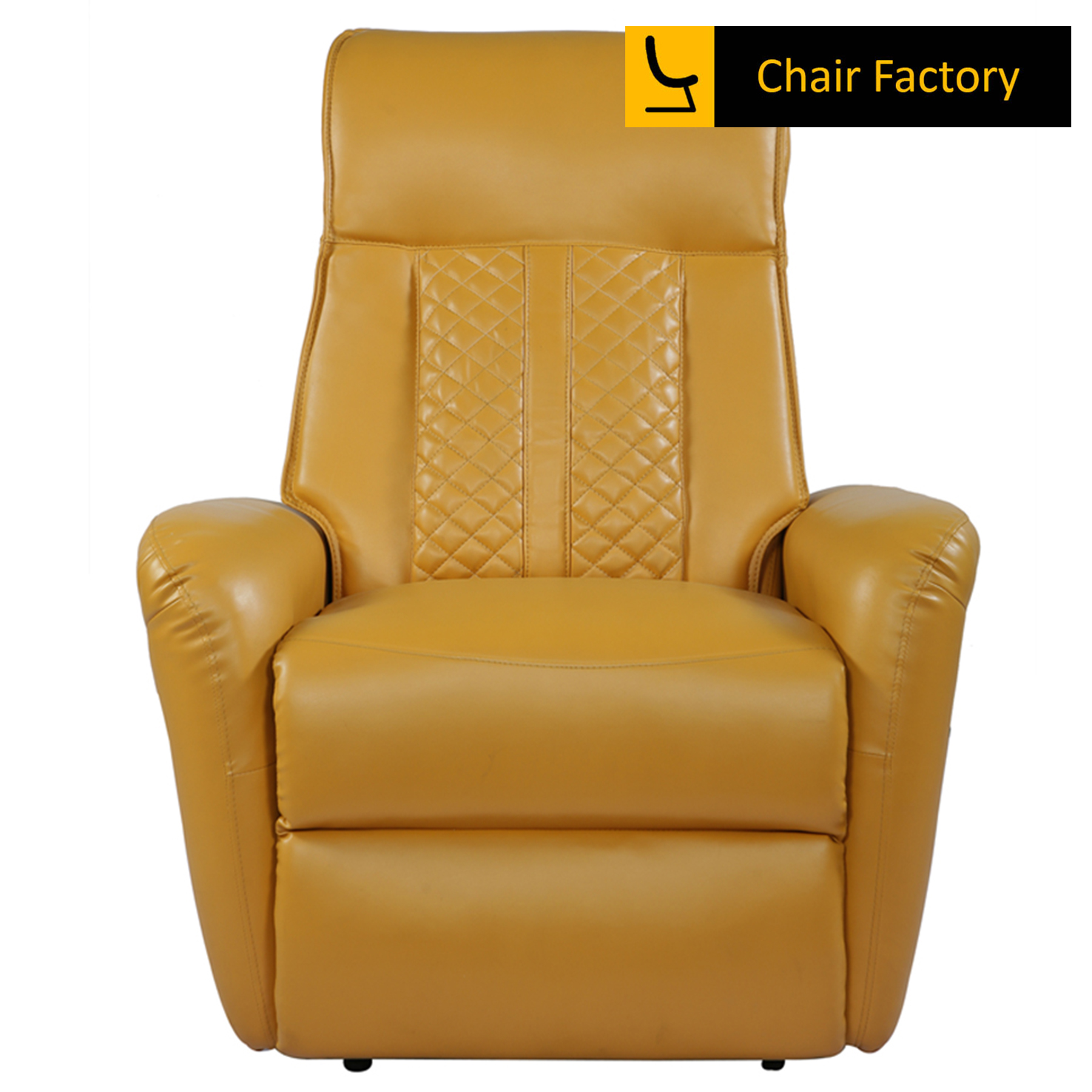 Lazio Mustard Yellow Leather Recliner Chair with Soft Padding & Lumbar
